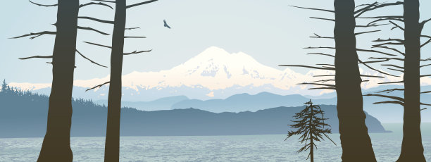 华盛顿州贝克山全景素材图片