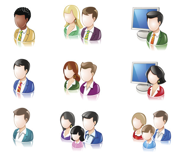 各种各样的人光泽的图标图片下载