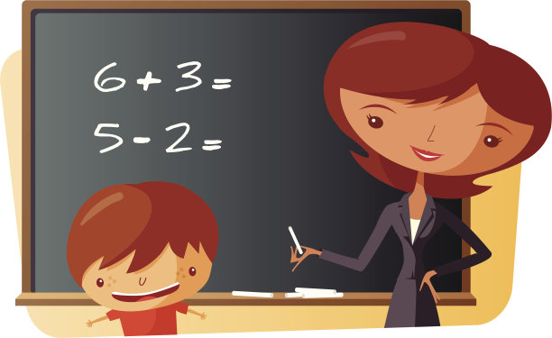 学校老师和学生-数学素材图片