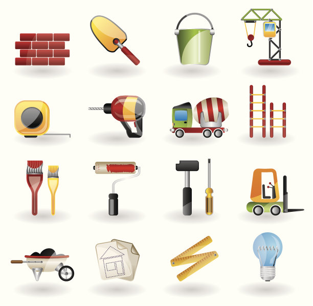 建设和建设矢量图标集图片下载