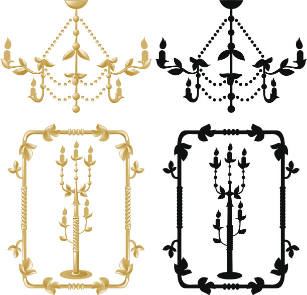 框架式烛台和枝形吊灯图片下载