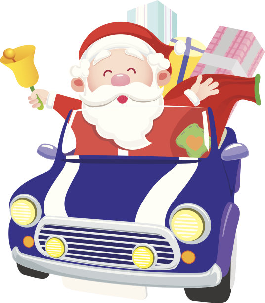 圣诞老人驾驶汽车图片下载