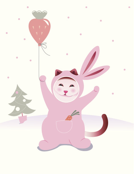 兔的新年服装图片下载