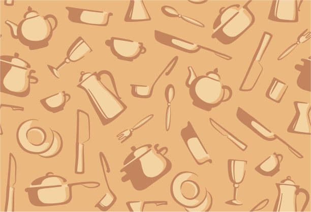 无缝背景的厨房用具图片下载