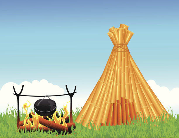 由树枝和壁炉组成的庇护所图片下载