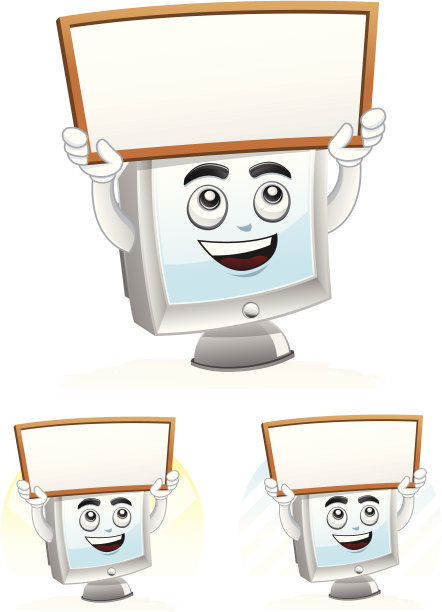 电脑吉祥物-白板图片下载