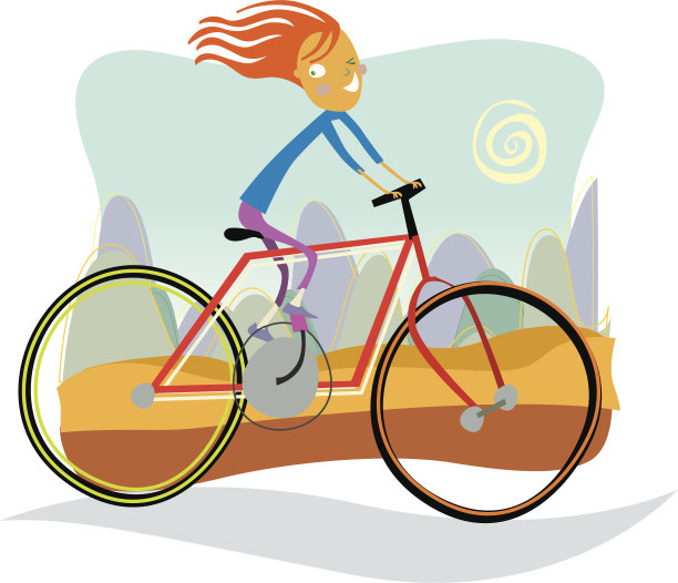 骑着自行车的女孩图片下载