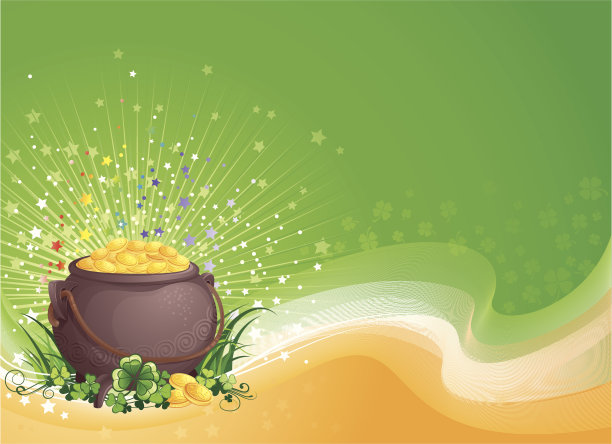 圣帕特里克节的一罐金子。图片下载
