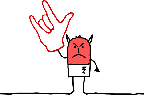 有魔鬼角的人的手势图片下载