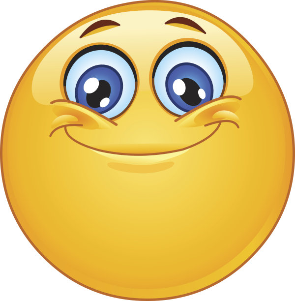 笑脸表情，蓝色的大眼睛睁得大大的图片下载