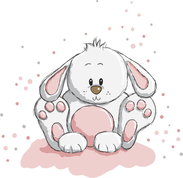 可爱的兔粉色细节图片下载