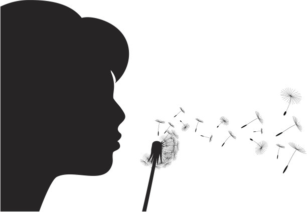 女孩和蒲公英图片下载