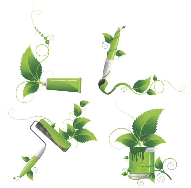 绘画工具和植物图片下载