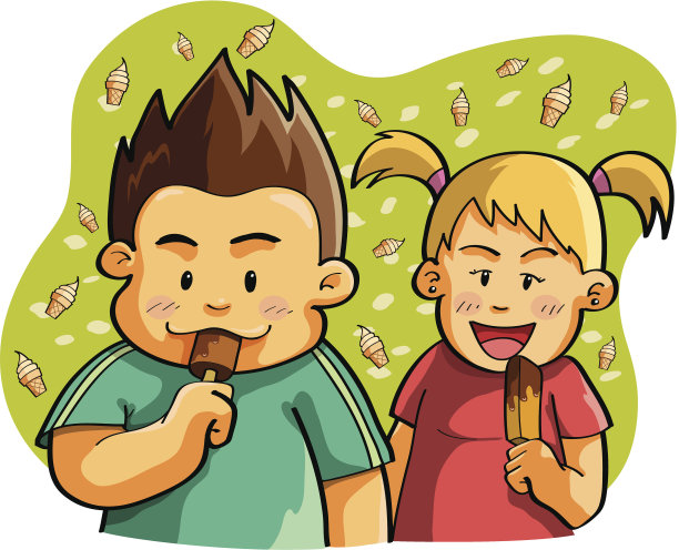 吃冰淇淋的孩子图片下载