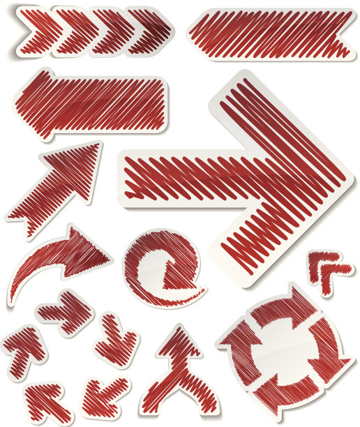 手绘箭头集。图片下载