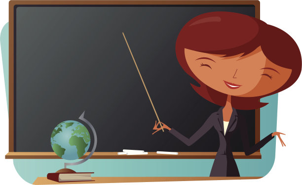 用黑板讲课的老师素材图片