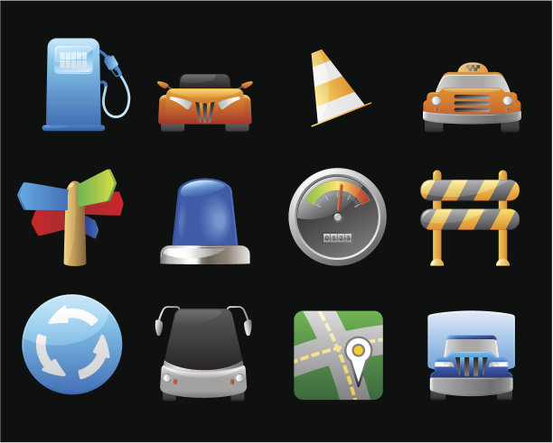 汽车和道路的图标图片下载