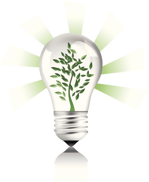 里面有树图案的灯泡。图片下载