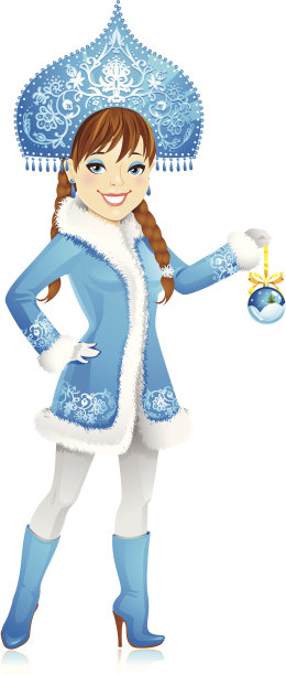 性感的冬天女孩穿着华丽的服装图片下载