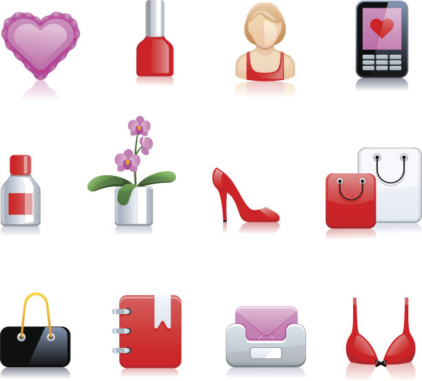 时尚女人的图标素材图片