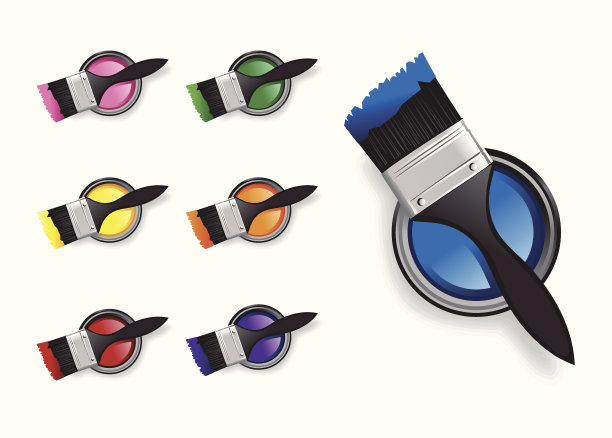 油漆刷和桶图片下载