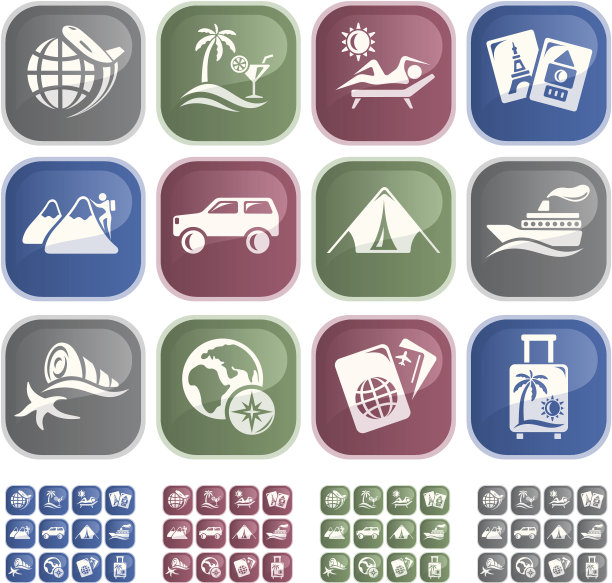 度假和旅行按钮图片下载