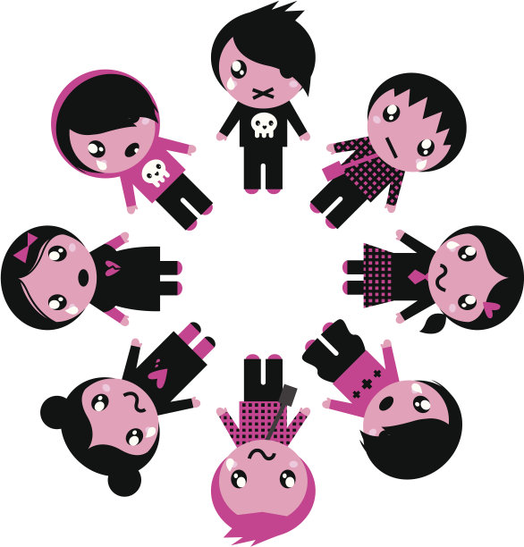 的孩子在白色的圆圈上被孤立图片下载