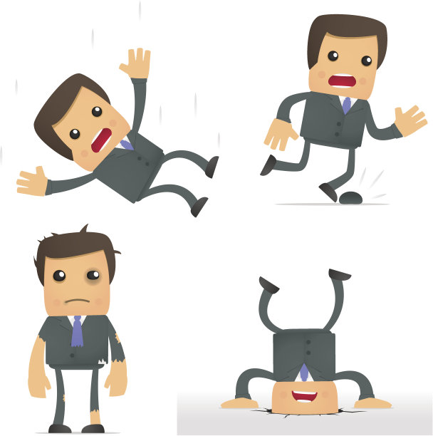 滑稽的卡通商人身处险境图片下载