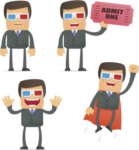 商人和3D电影产业图片下载