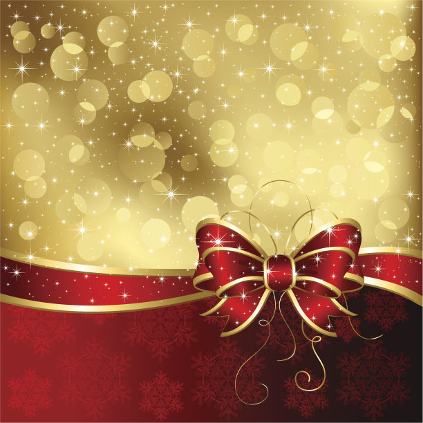 闪闪发光的圣诞弓和星星图片下载