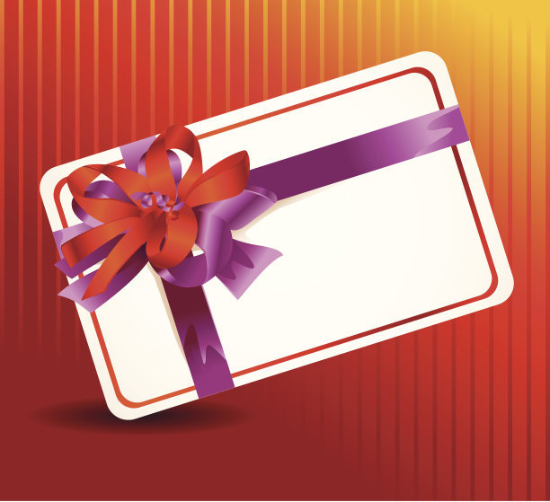 漂亮的卡片与丝带和文本复制空间图片下载