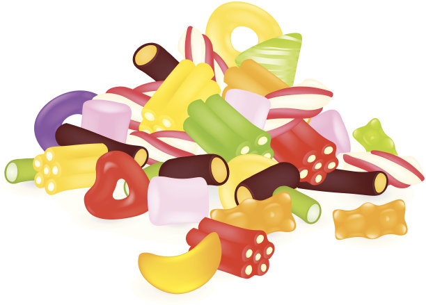 彩色的糖果孤立在白色的背景图片下载
