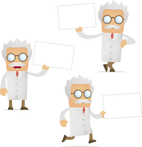 一套有趣的卡通科学家图片下载