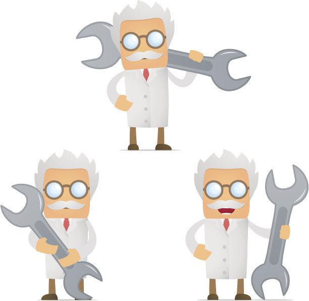 一套有趣的卡通科学家图片下载