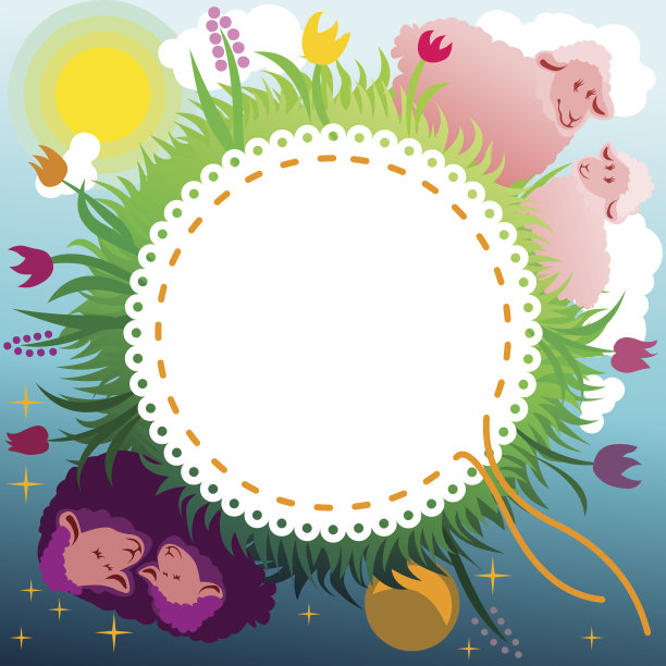 白天和黑夜背景都有羊图片下载