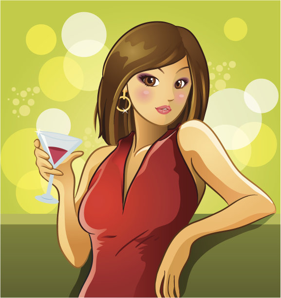 性感女人喝酒图片下载
