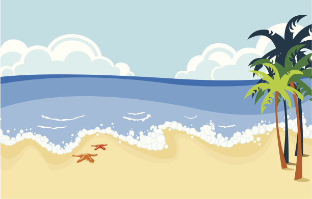 热带海滩场景素材图片