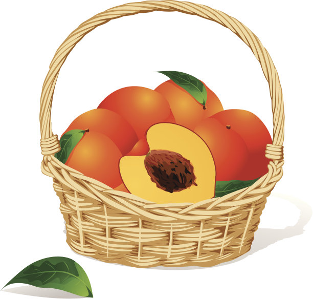 篮桃子素材图片