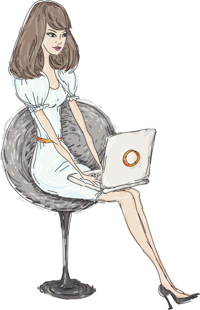 用手提电脑画一个女孩图片下载