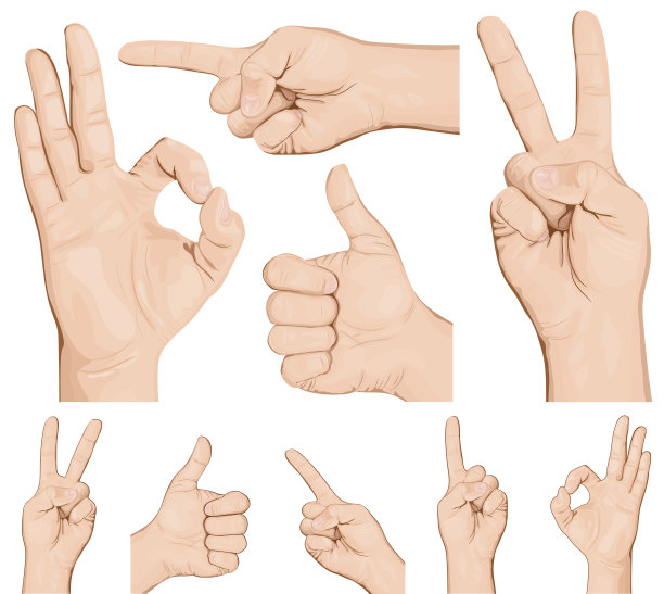 收集手势。图片下载