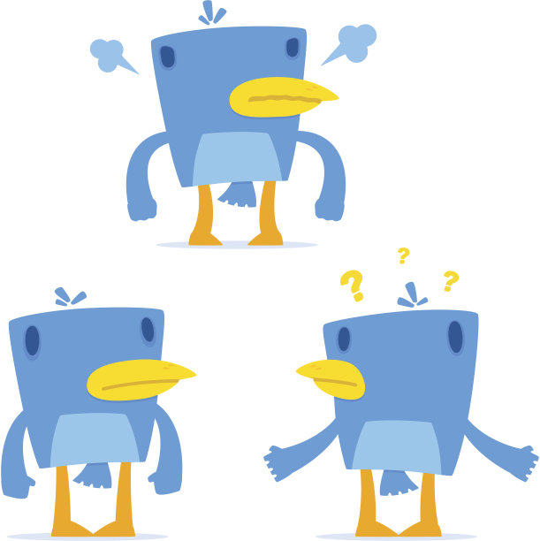 一套有趣的卡通蓝鸟图片下载