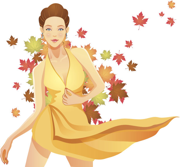秋天的女孩图片下载
