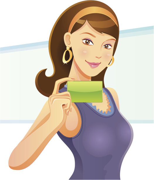 漂亮女孩持卡图片下载