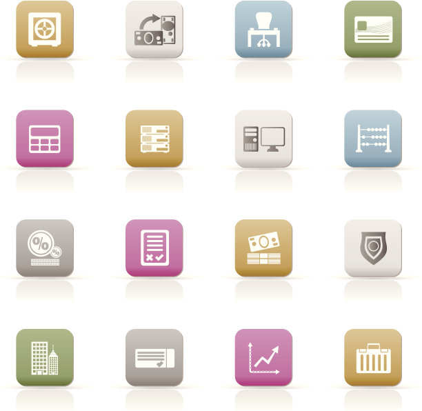 银行，商业，金融和办公室图标图片下载