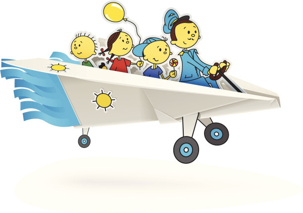 纸飞机与儿童折纸图片下载