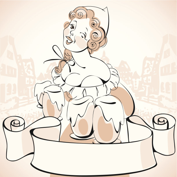 服务员和啤酒图片下载