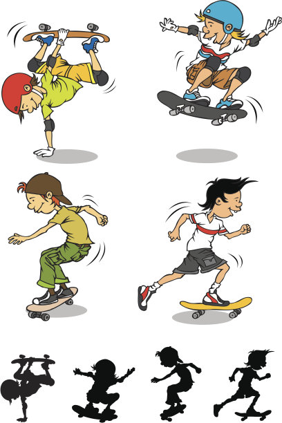 一套男孩滑板人物图片下载