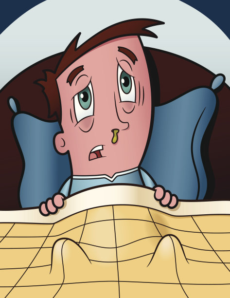 病男孩-矢量插图图片下载