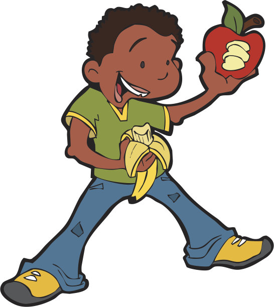 吃水果的非裔美国男孩图片下载