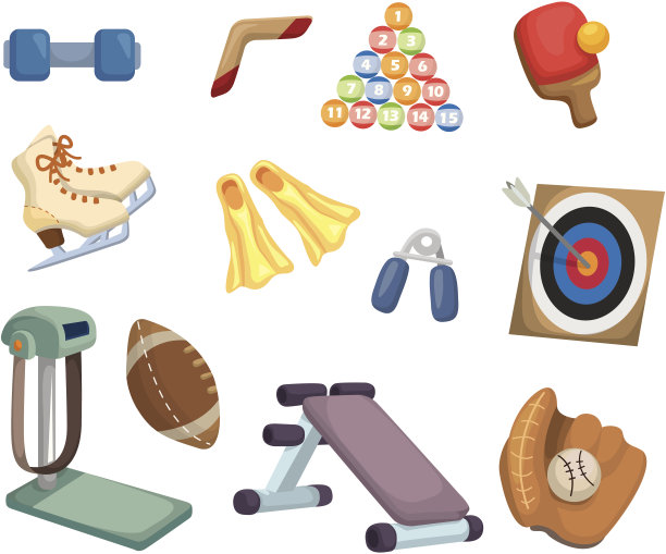 卡通运动器材图标图片下载